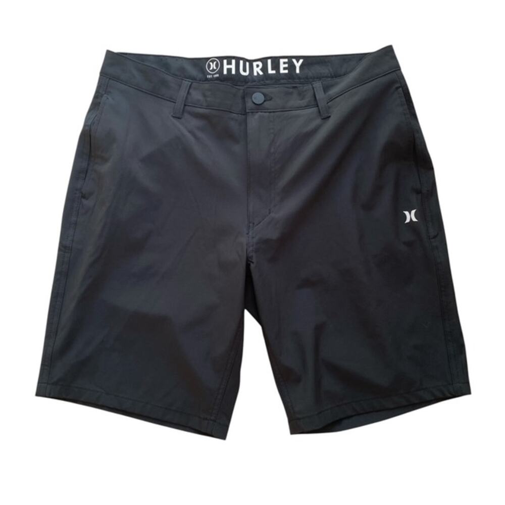Hurley Black Flat Front Men's Shorts - Size 36